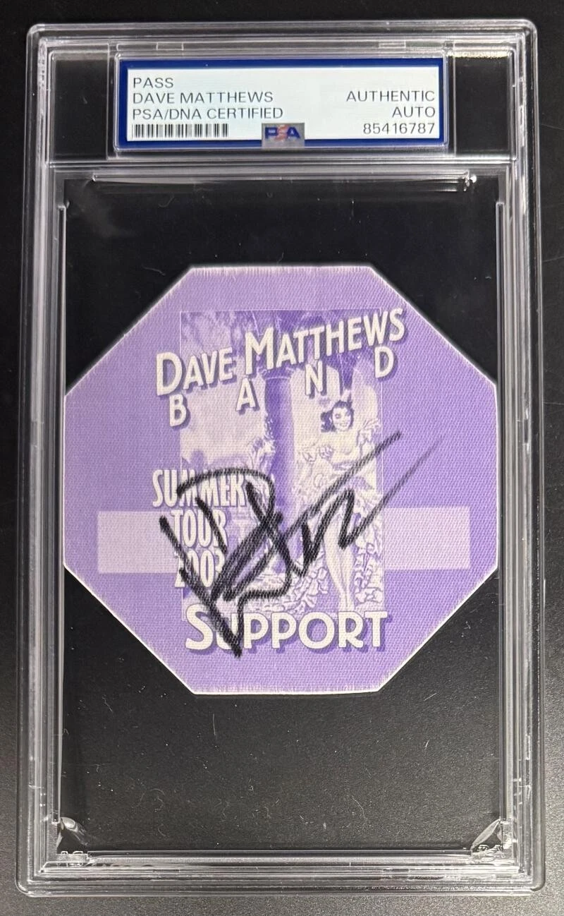 Dave Matthews Band Signed Autograph PSA/DNA COA Slab VIP Summer 2003 Rare Pass