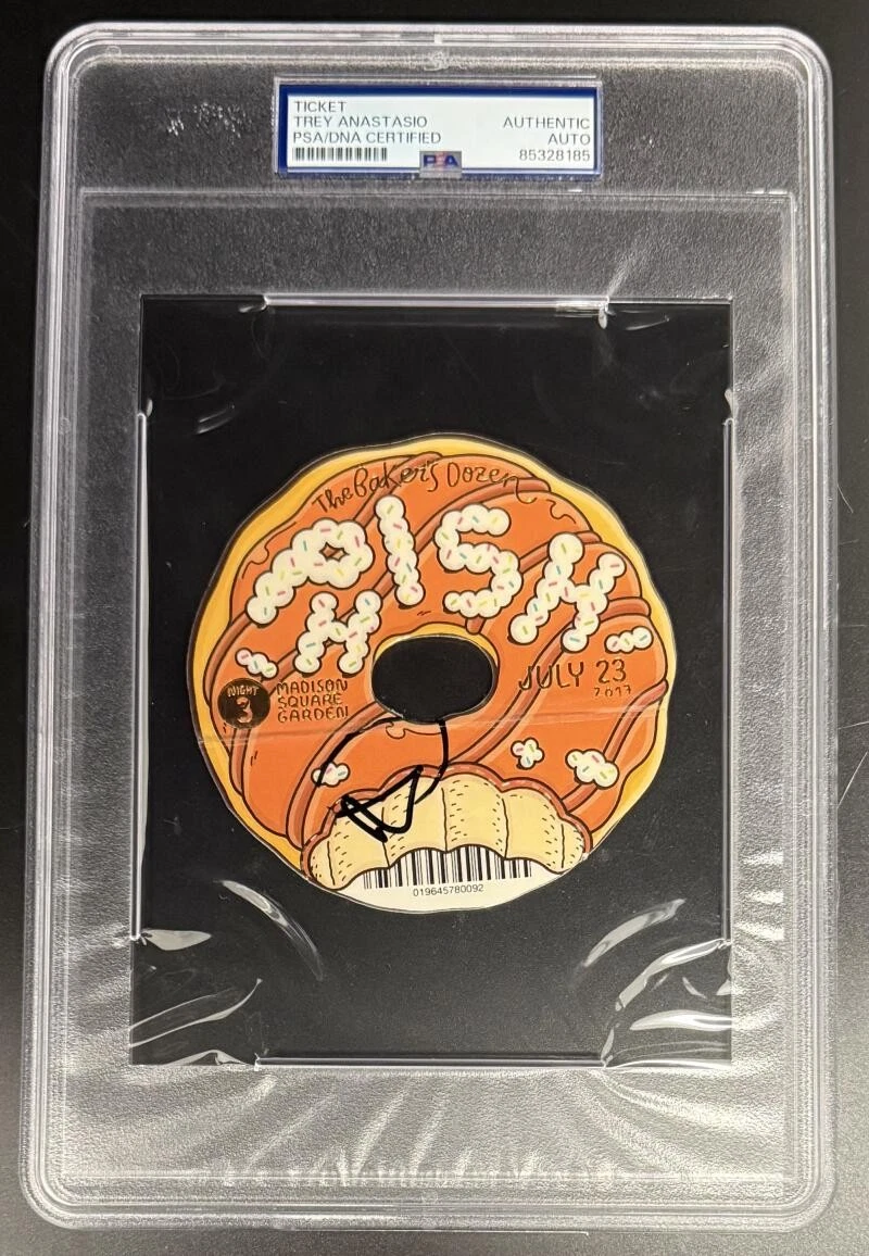 Trey Anastasio Phish Signed Autograph Bakers Dozen Velvet Donut Ticket PSA/DNA