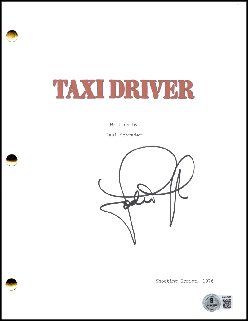JODIE FOSTER SIGNED AUTOGRAPH TAXI DRIVER MOVIE SCRIPT SCREENPLAY W/ BECKETT COA COLLECTIBLE MEMORABILIA
