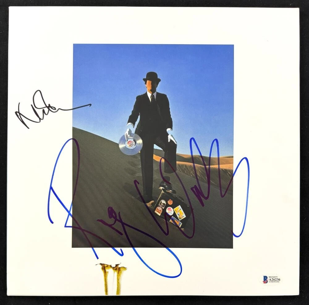 Roger Waters & Nick Mason Signed Autograph Wish You Were Here Album Beckett COA