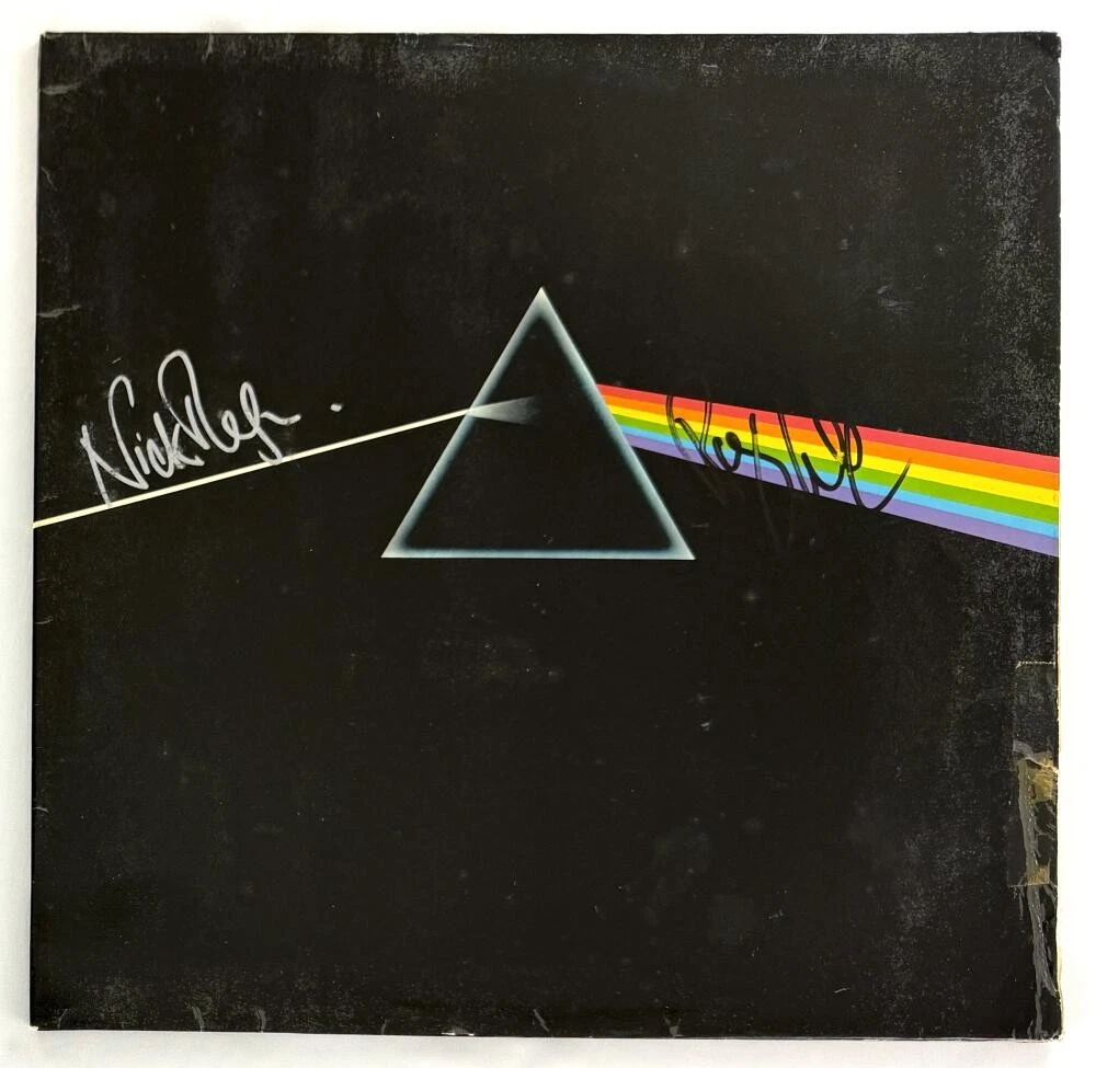 Roger Waters & Mason Signed Autograph Dark Side of the Moon Album Record JSA COA