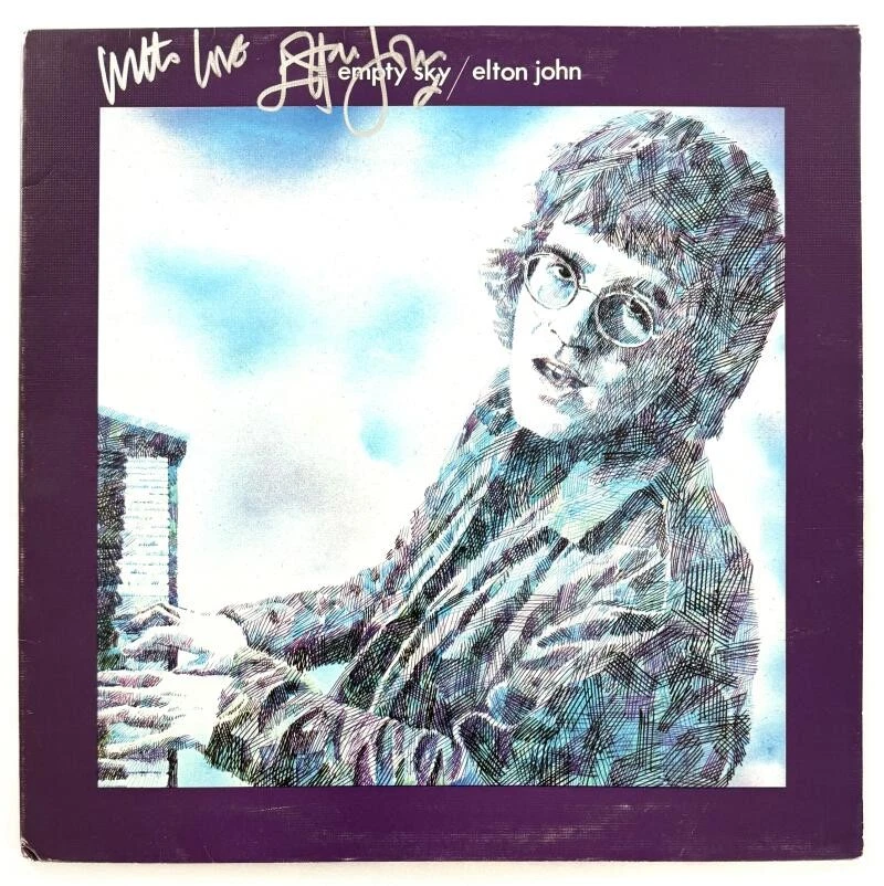 Elton John Signed Autograph Empty Sky Album Vinyl Record LP w/ JSA COA