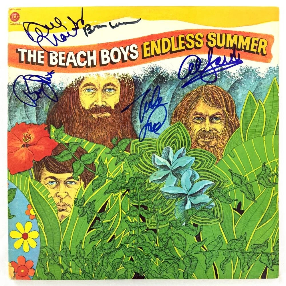 Beach Boys Band x5 Signed Autograph Album Vinyl Record Brian Wilson Beckett COA