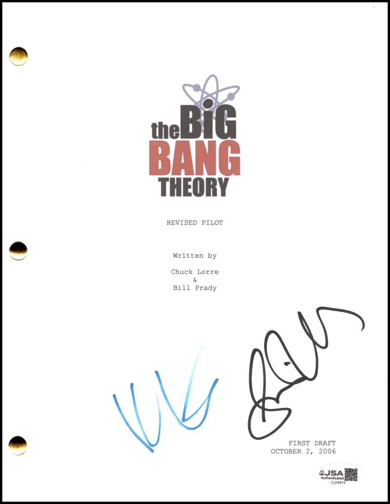 Kaley Cuoco & Simon Helberg Signed Autograph Big Bang Theory Script w/ JSA COA