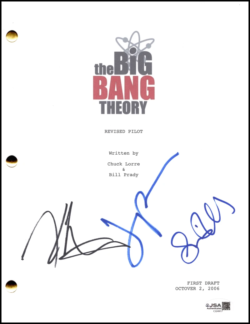 Kaley Cuoco Jim Parsons Helberg Signed Autograph Big Bang Theory Script JSA COA