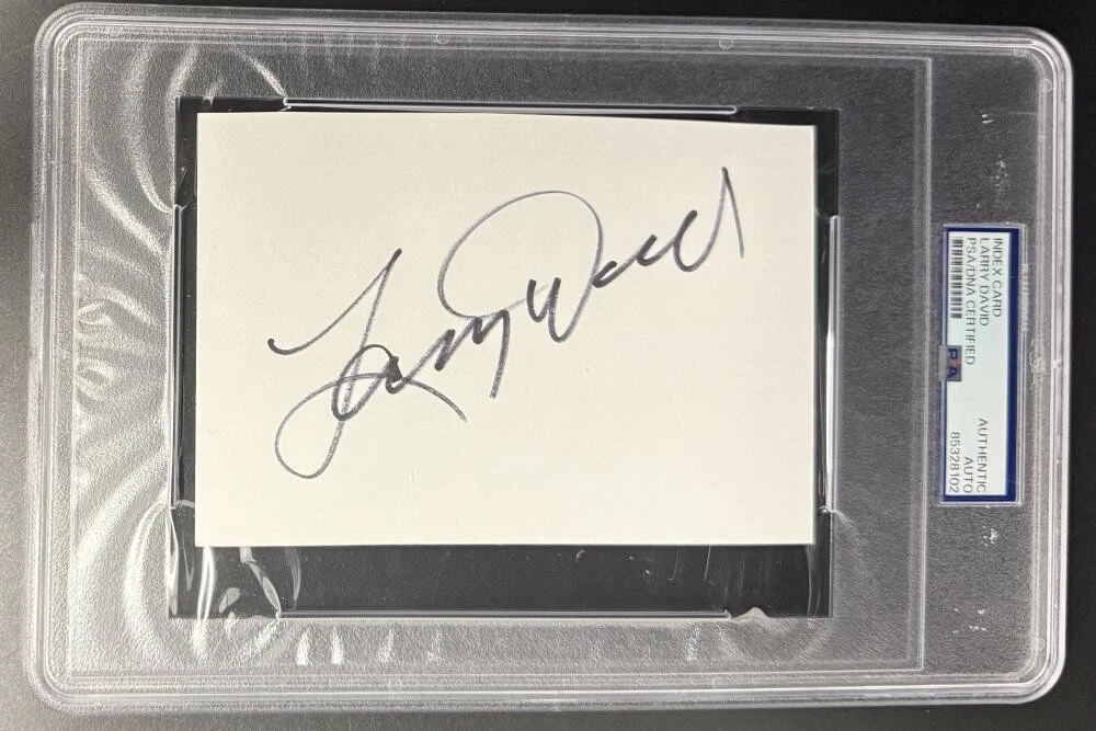 Larry David Seinfeld Signed Autograph PSA/DNA Encapsulated Slabbed Cut Card COA