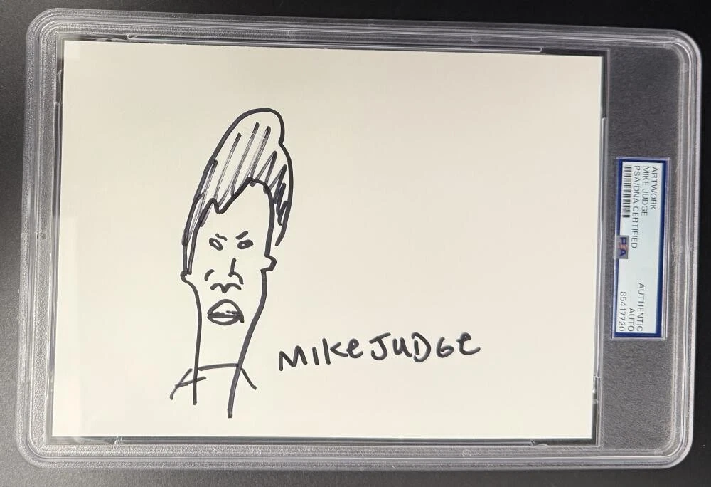 Mike Judge Signed Autograph PSA/DNA Very Rare Slabbed Beavis & Butthead Sketch