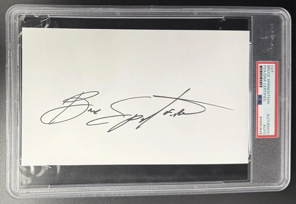 Bruce Springsteen Signed Autograph PSA/DNA Slabbed Cut Full Signature COA