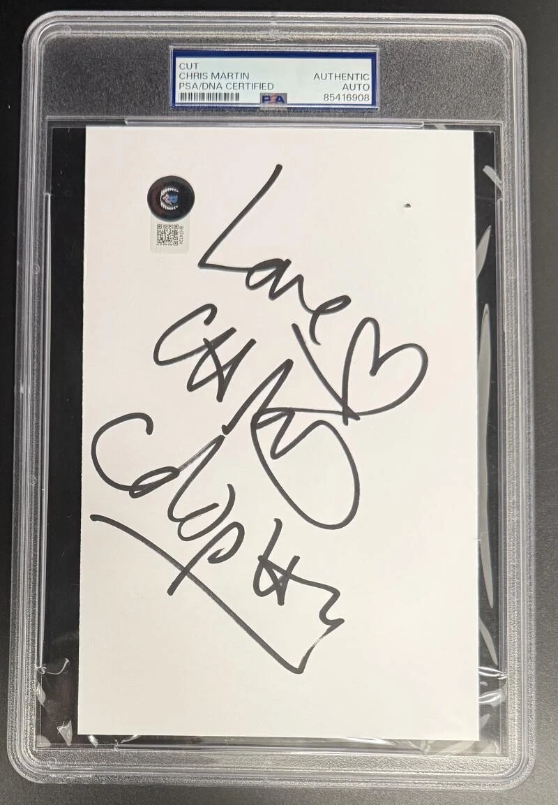 Chris Martin Coldplay Signed Autograph PSA/DNA Slabbed Cut Signature COA