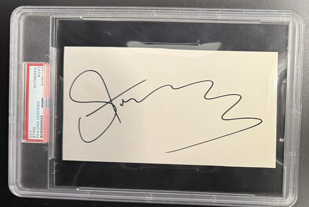 Sting The Police Signed Autograph PSA/DNA Slabbed Encapsulated Cut Card COA