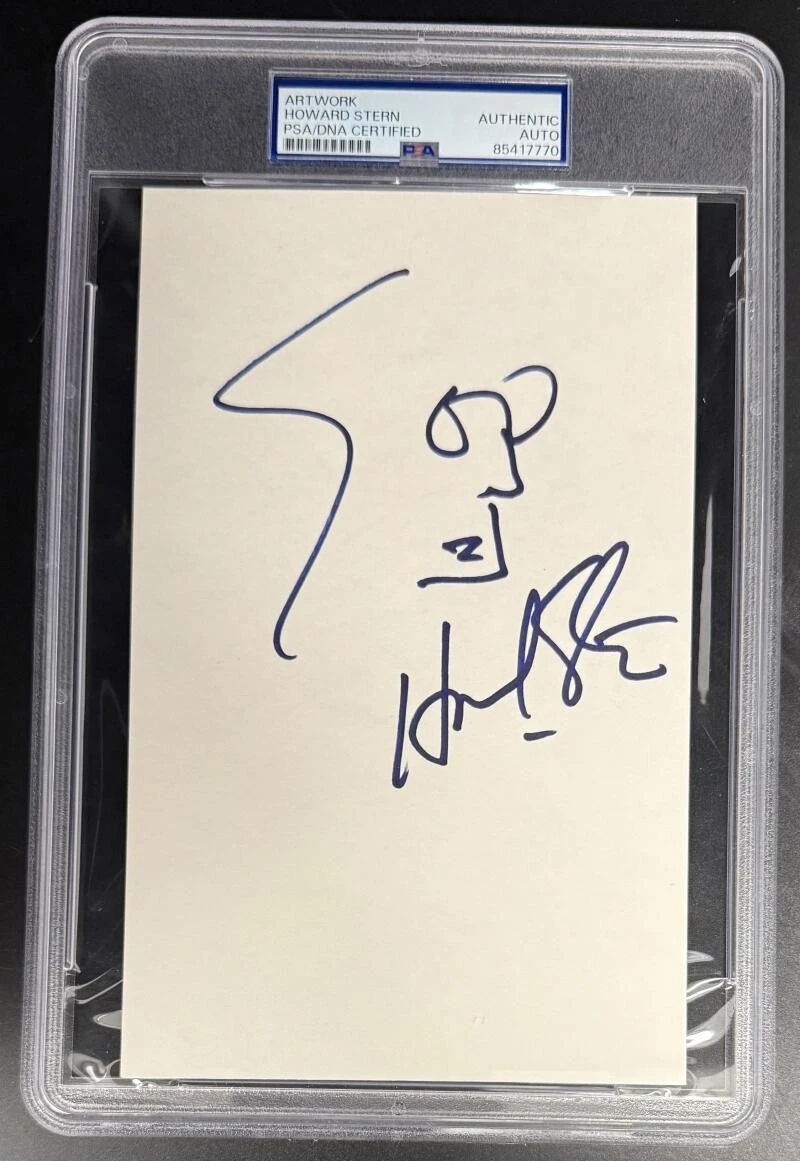 Howard Stern Signed Autograph PSA/DNA Hand Drawn Self Portrait Original Art COA
