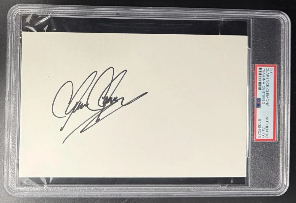 Clarence Clemons Signed Autograph PSA/DNA Slabbed Cut Card COA Bruce Springsteen