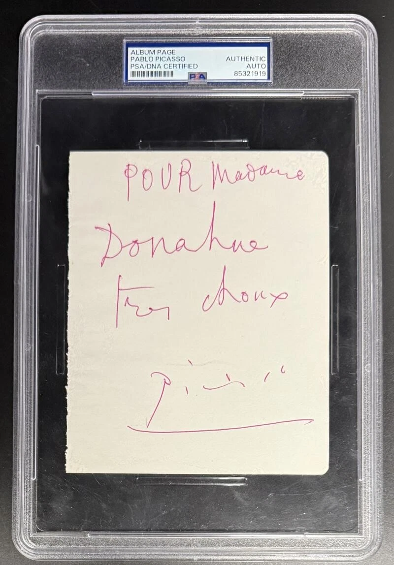 Pablo Picasso Signed Autograph PSA/DNA Handwritten Note Cut Signature COA
