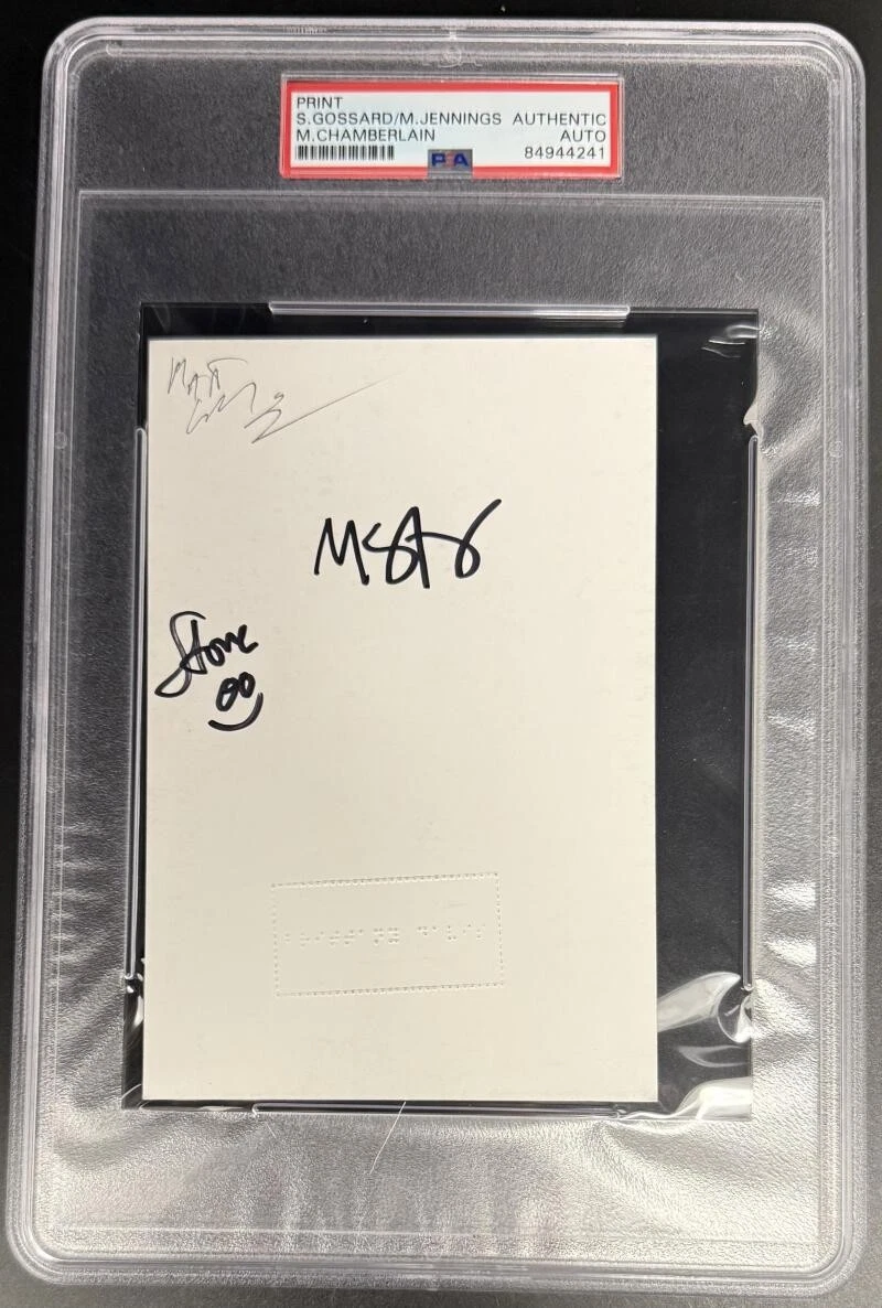Painted Shield Signed Autograph PSA/DNA Slabbed Cut Card COA Pearl Jam Stone C
