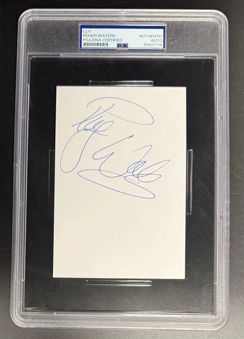 Roger Waters Signed Autograph PSA/DNA Slabbed Pink Floyd Rare Cut Card COA