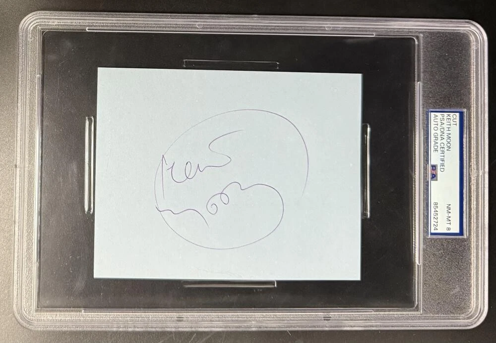 Keith Moon The Who Signed Autograph PSA/DNA Slabbed Cut Signature NM MINT 8