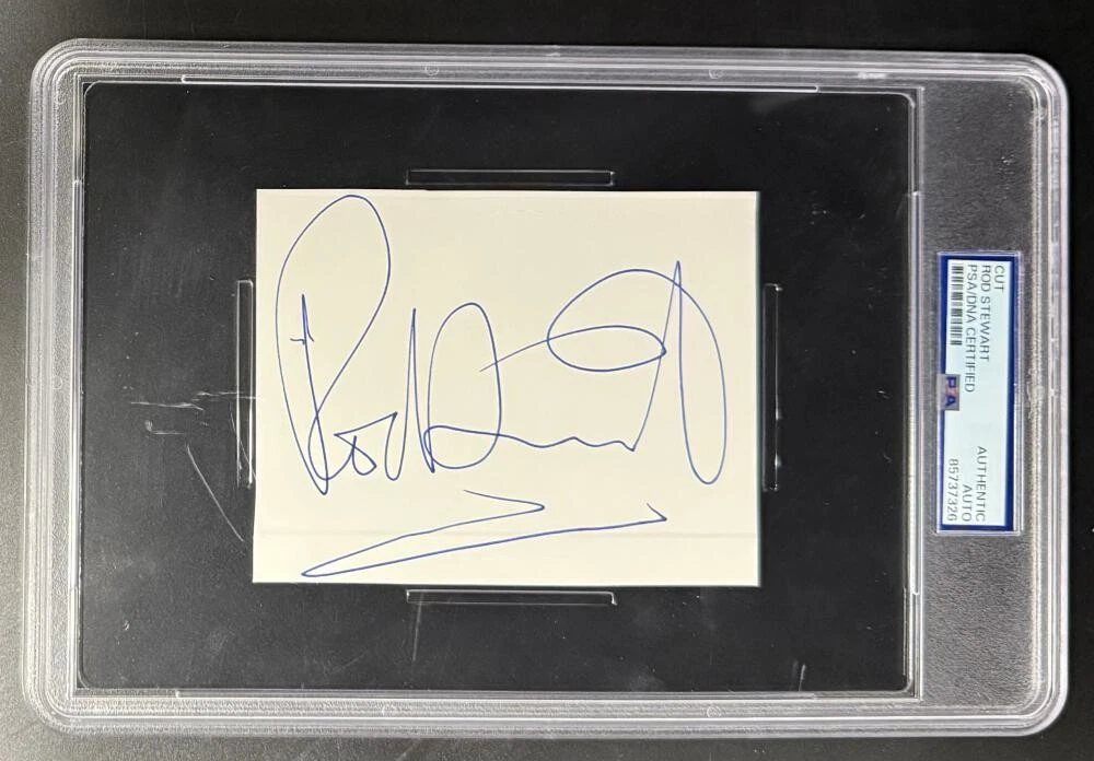 Rod Stewart Signed Autograph PSA/DNA Slabbed Encapsulated Cut Signature COA
