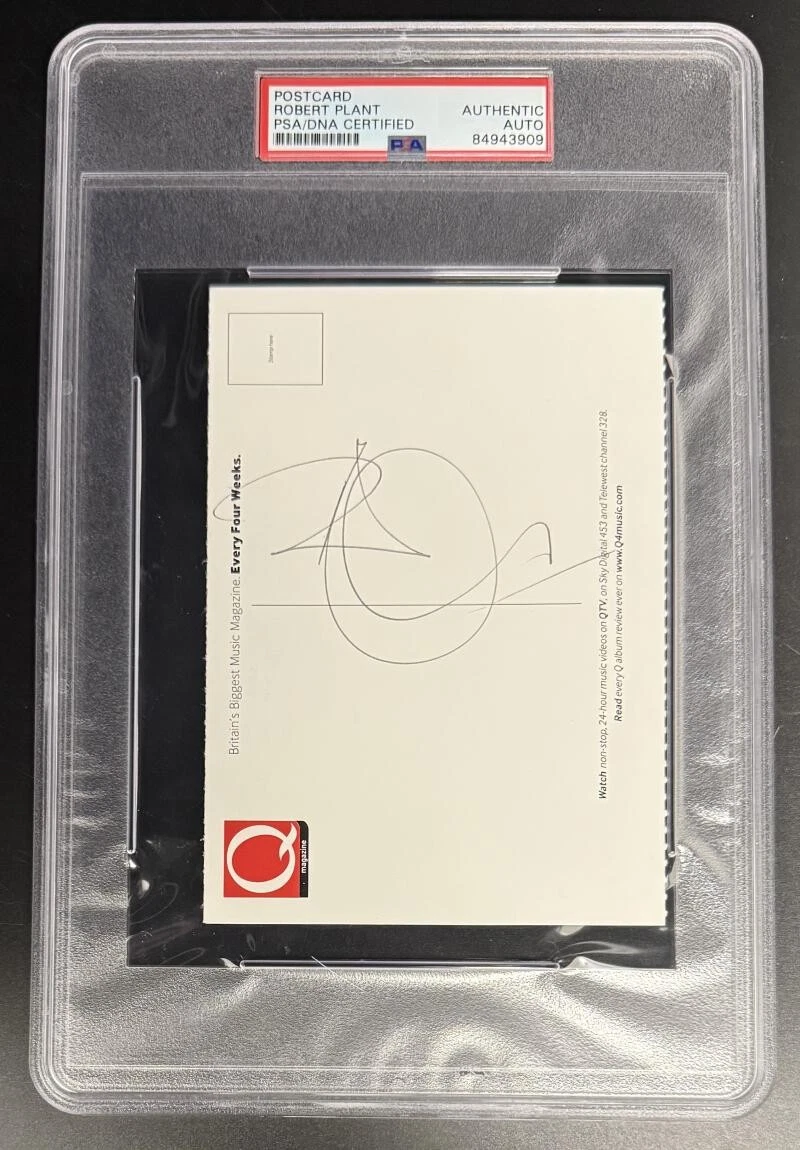Robert Plant Signed Autograph PSA/DNA Slabbed Encapsulated Led Zeppelin Postcard