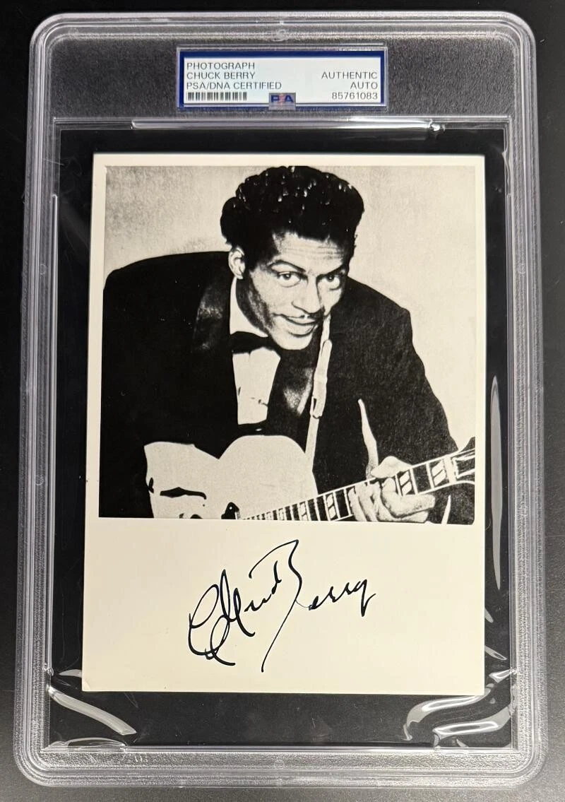 Chuck Berry Music Legend Signed Autograph PSA/DNA Slabbed Rare Photo Print COA