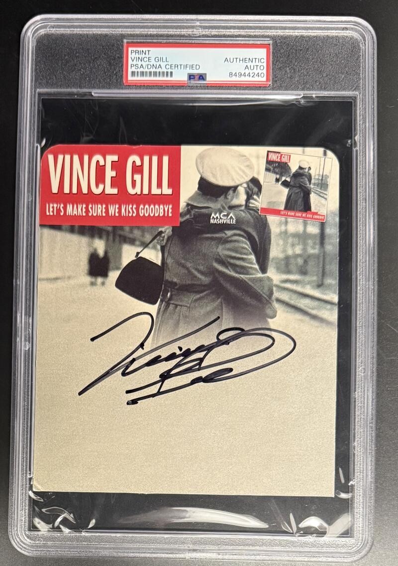 Vince Gill Signed Autograph PSA/DNA Slabbed Goodbye Kiss Rare Photo Print COA