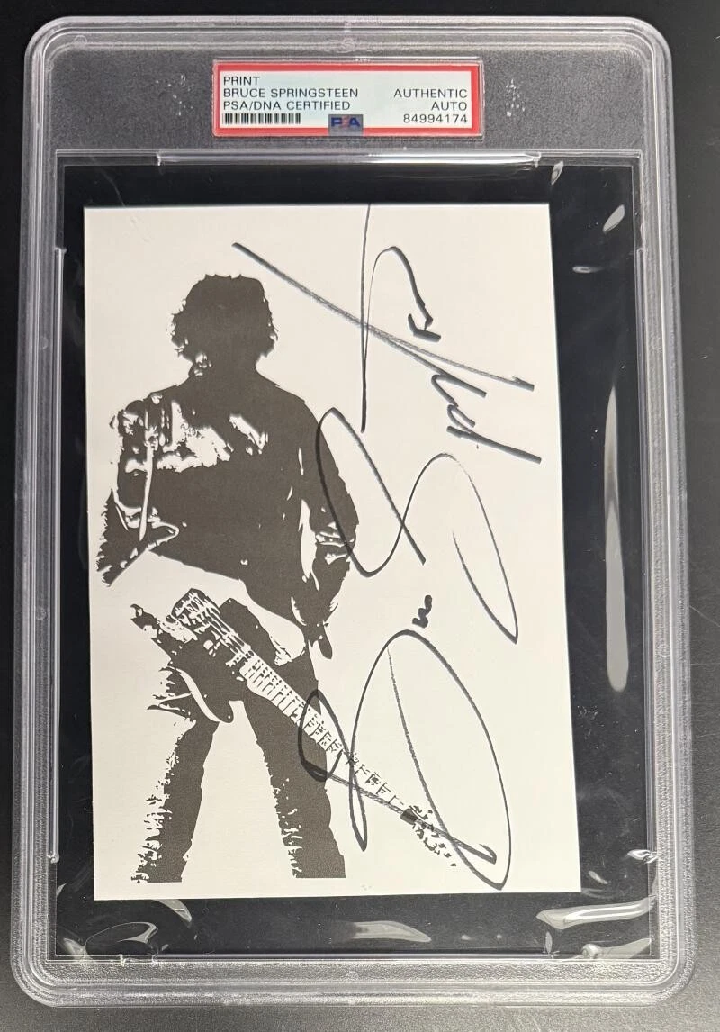 Bruce Springsteen Signed Autograph PSA/DNA Slabbed Born To Run Photo Cut COA A