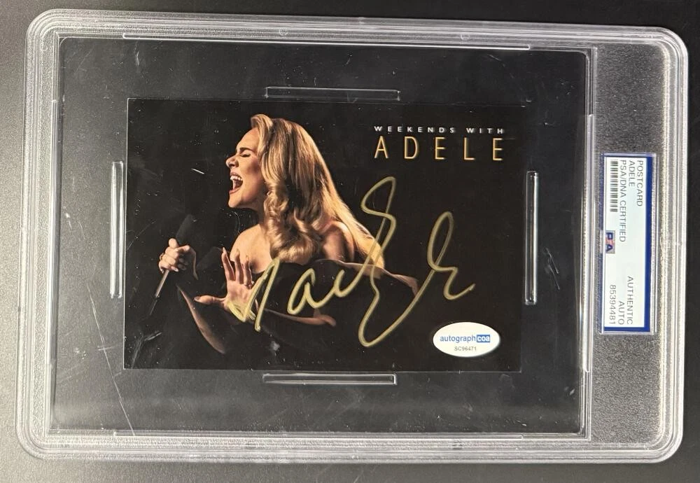 Adele Adkins Signed Autograph PSA/DNA Slabbed Weekends With Photo Postcard COA