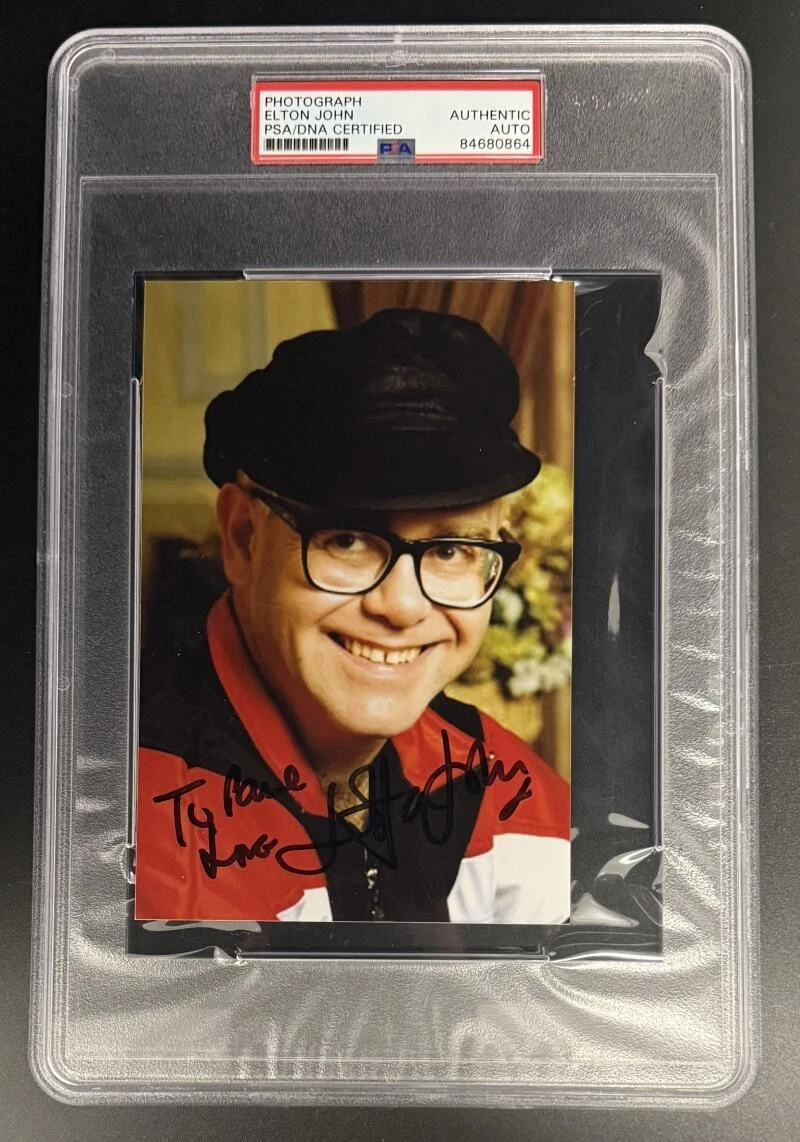 Elton John Signed Autograph PSA/DNA Slabbed Classic Promo Rare Photo Print COA