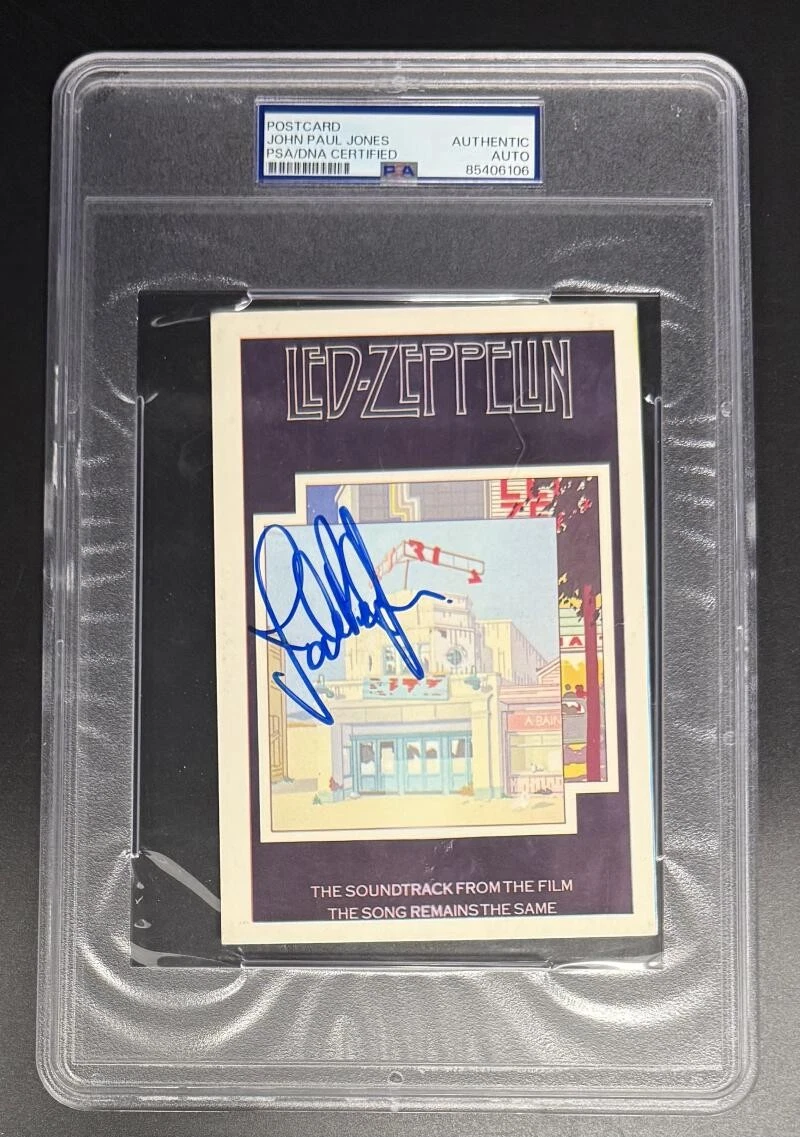John Paul Jones Signed Autograph PSA/DNA Slabbed Led Zeppelin Postcard COA Rare