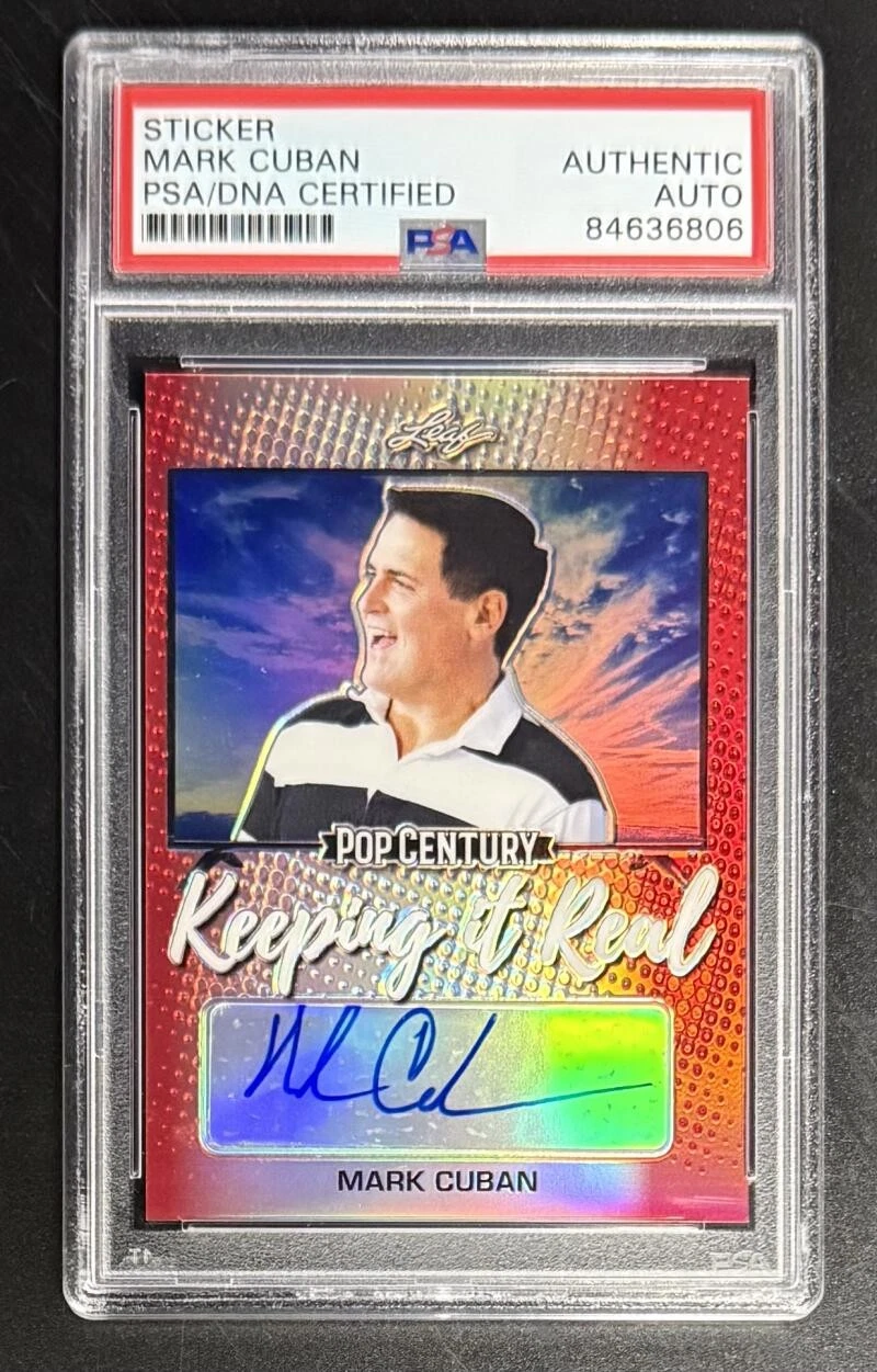 Mark Cuban Signed Autograph PSA/DNA COA Slab Mavericks Shark Tank Trading Card B