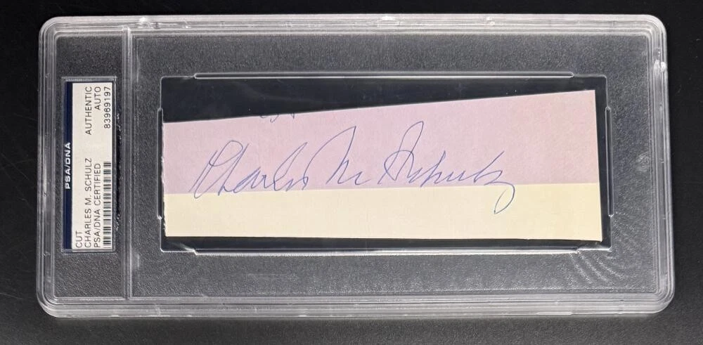 Charles M. Schulz Signed Autograph Slabbed Encapsulated Full Cut PSA/DNA COA