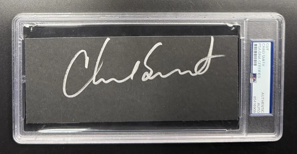 Chad Smith Signed Autograph Slabbed Red Hot Chili Peppers Cut Card PSA/DNA COA