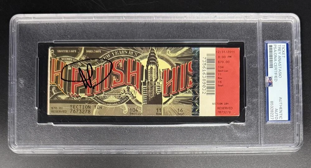 Trey Anastasio Phish Signed Autograph Original NYE 2011 MSG Ticket PSA/DNA COA