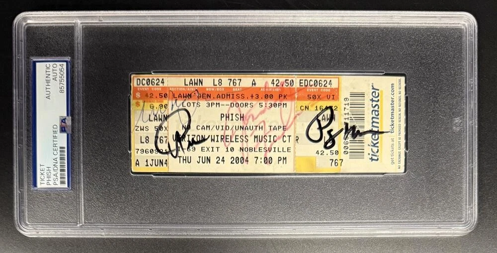 Trey Anastasio Jon Fishman Mike Page Signed Autograph PSA/DNA 2004 Phish Ticket