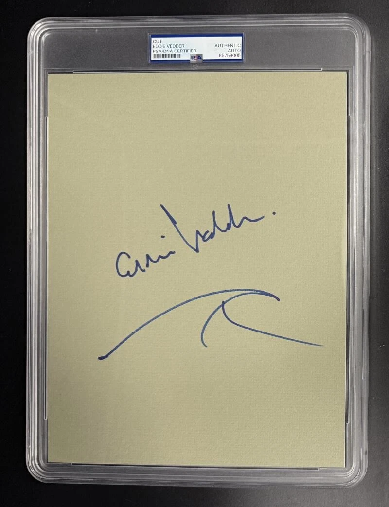 Eddie Vedder Pearl Jam Signed Autograph Original Wave Drawing Sketch PSA/DNA COA