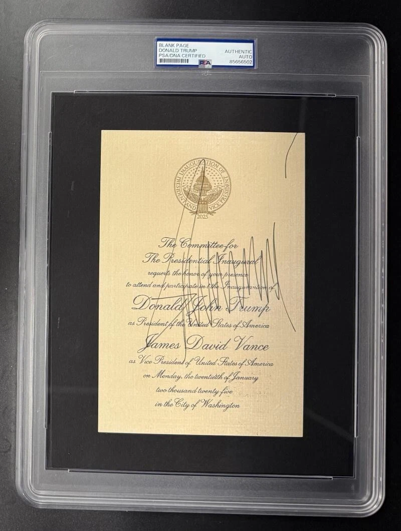 President Donald Trump Signed Autograph PSA/DNA Replica Inauguration Invitation