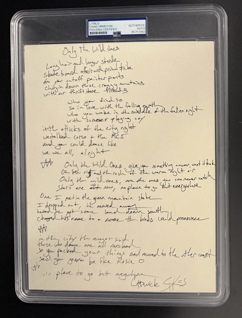 Chadwick Stokes Dispatch Signed Autograph PSA/DNA The General HandWritten Lyrics