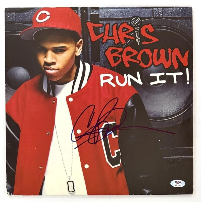 Chris Brown Breezy Signed Autograph Run It! Album Vinyl Record LP w/ PSA COA