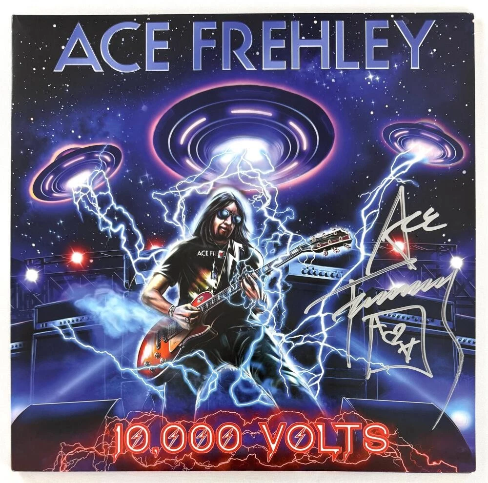 Ace Frehley KISS Signed Autograph 10,000 Volts Album Vinyl Record w/ JSA COA