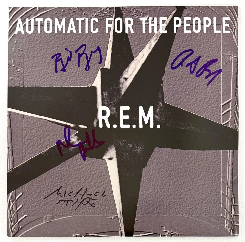 R.E.M. Full Band Signed Autograph Automatic for the People Album Record JSA COA
