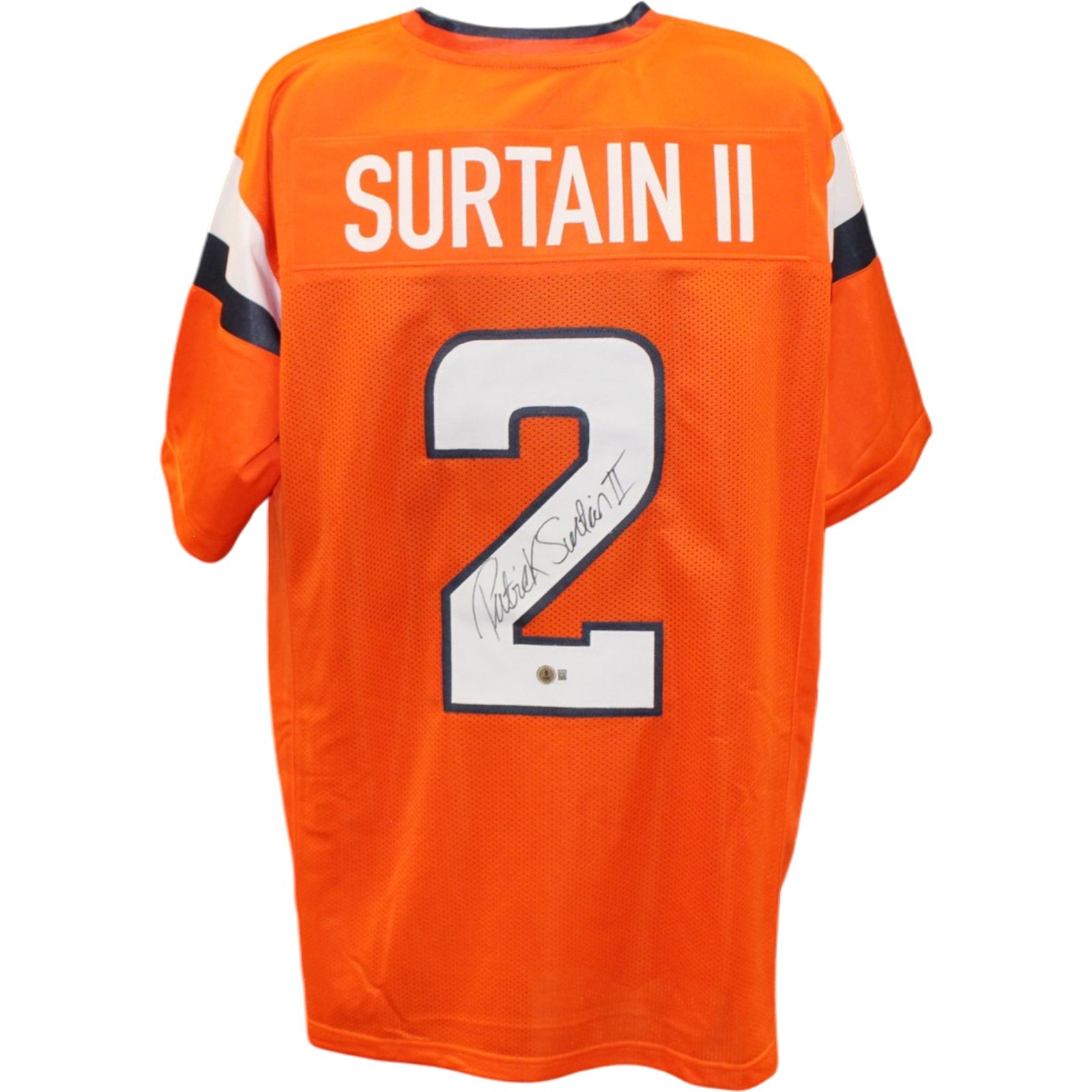 Patrick Surtain Autographed/Signed Pro Style Sz XL Orange Jersey Beckett 56427