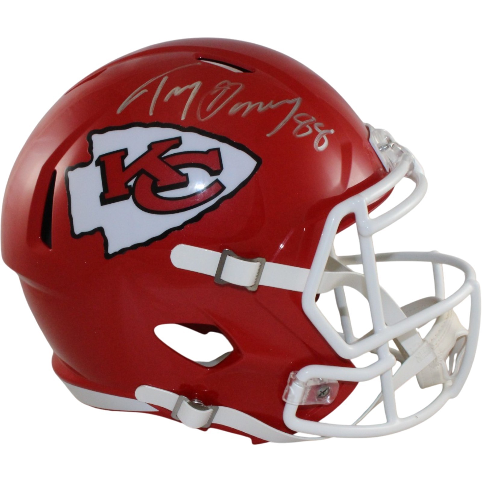 Tony Gonzalez Autographed Kansas City Chiefs F/S Helmet Beckett Witness 56409