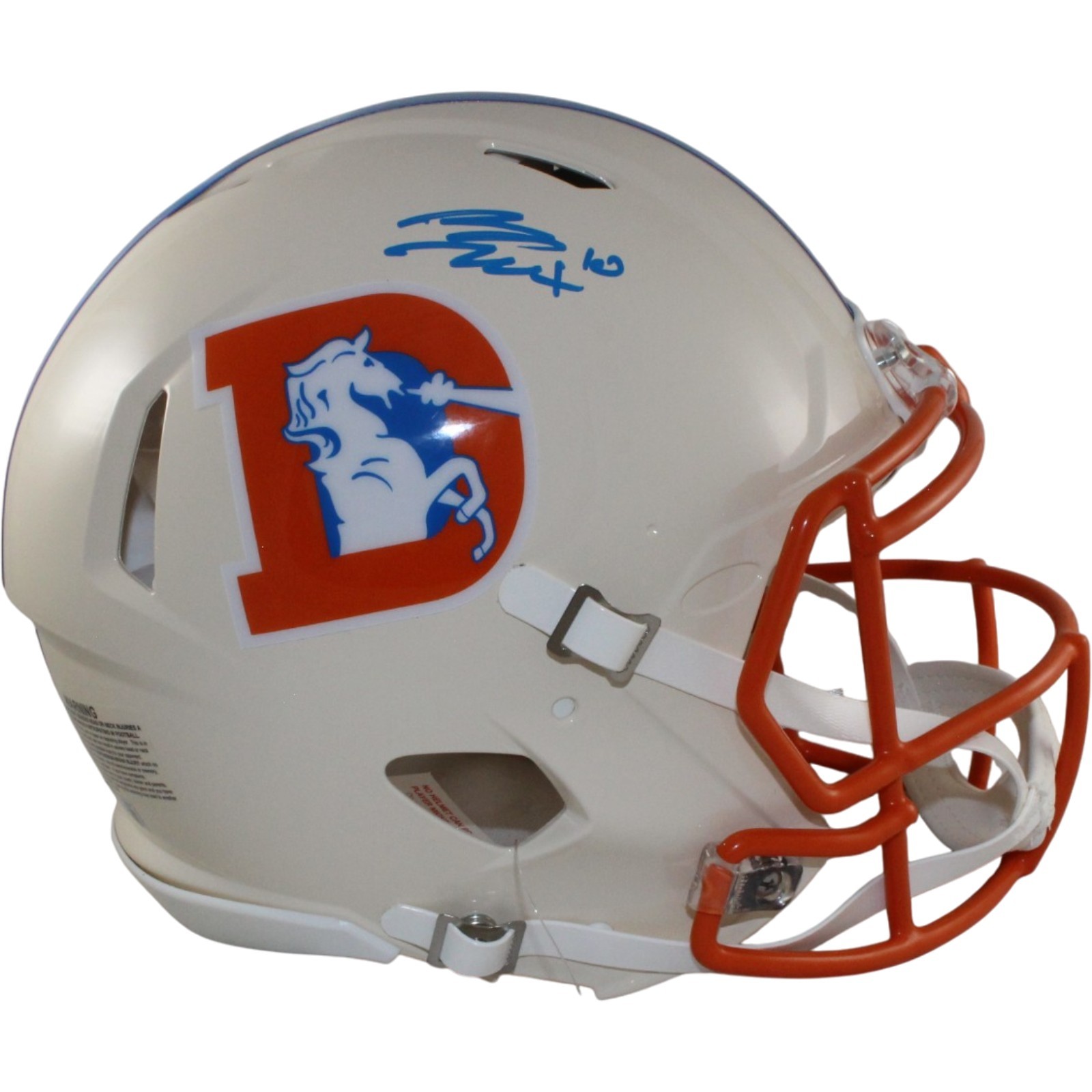 Bo Nix Autographed Denver Broncos Authentic Retro Helmet Beckett Witness 56441