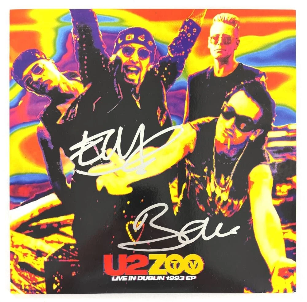 Bono & The Edge Signed Autograph U2 Live in Dublin Album Vinyl Record w/ JSA COA