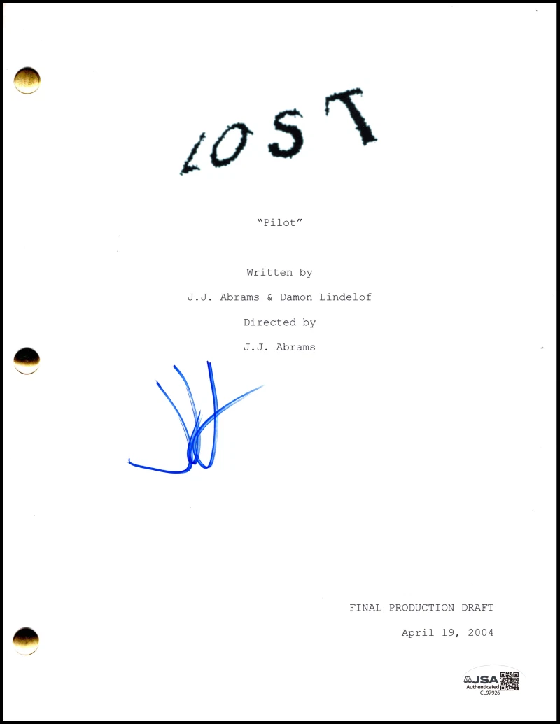 JJ Abrams Signed Autograph Lost Full Pilot Script Screenplay w/ JSA COA