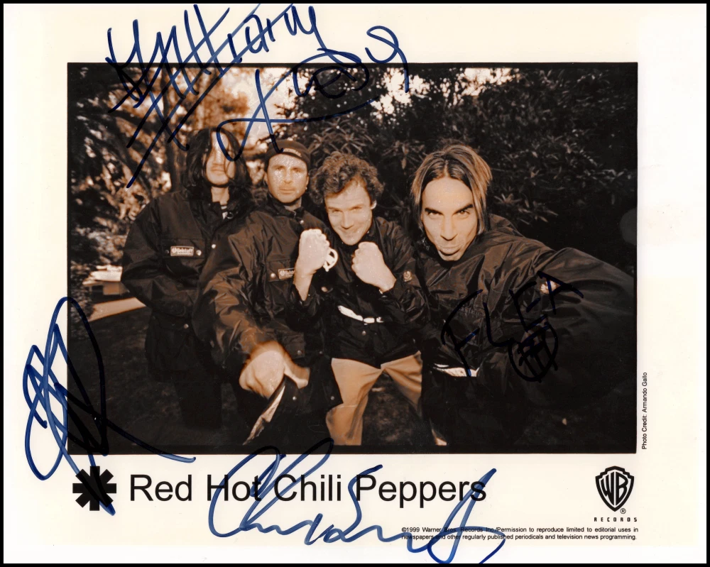 Red Hot Chili Peppers Band Signed Autograph 8x10 Photo Anthony Kiedis +3 JSA COA