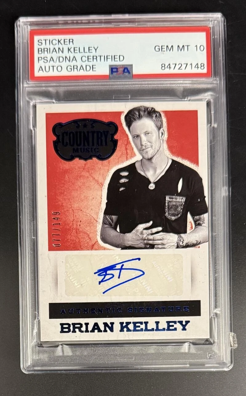 Brian Kelley Signed Autograph PSA/DNA COA Slabbed Gem Mint 10 Rare Trading Card