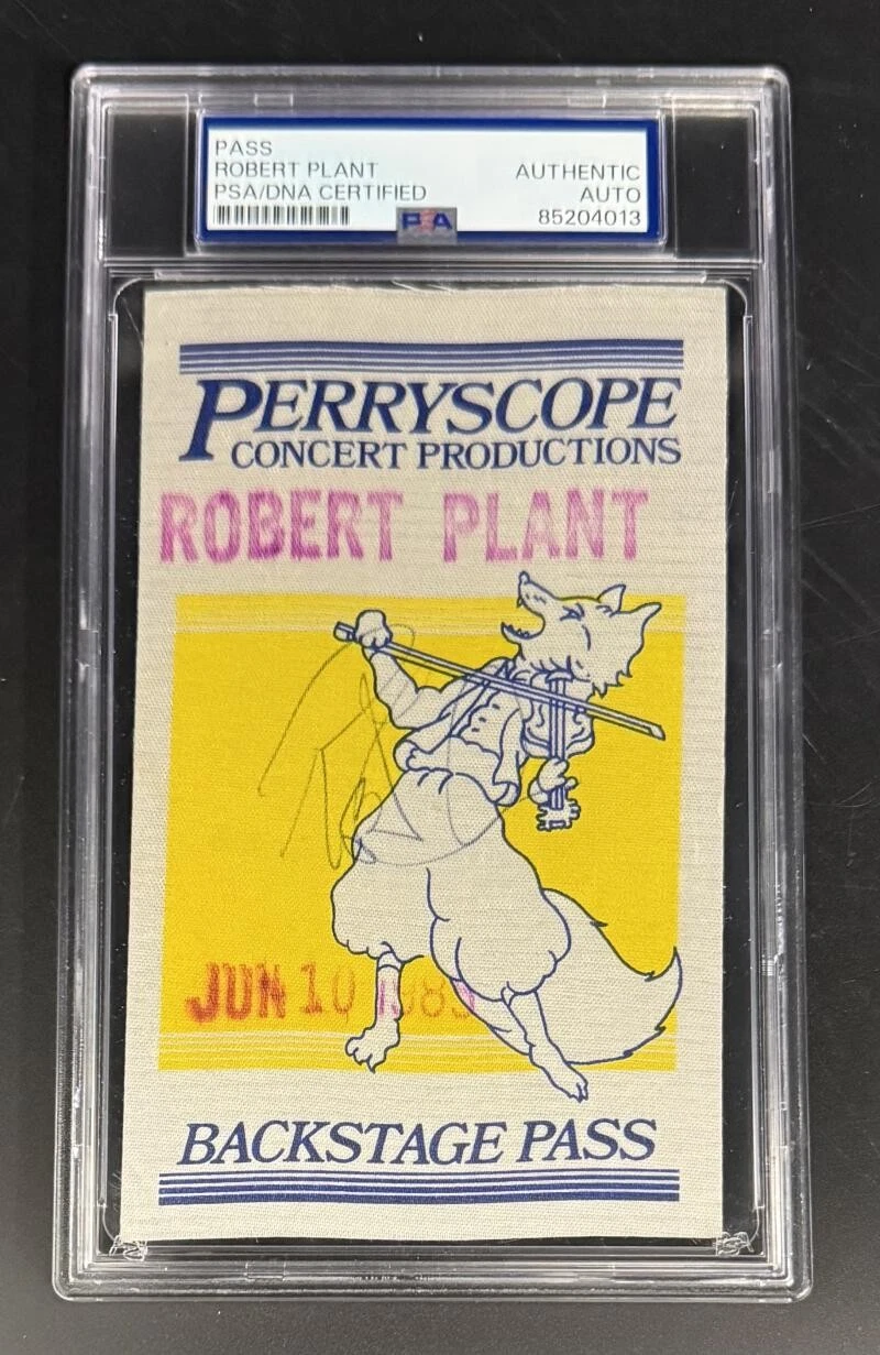 Robert Plant Signed Autograph PSA/DNA COA Slabbed Led Zeppelin 1985 VIP Pass