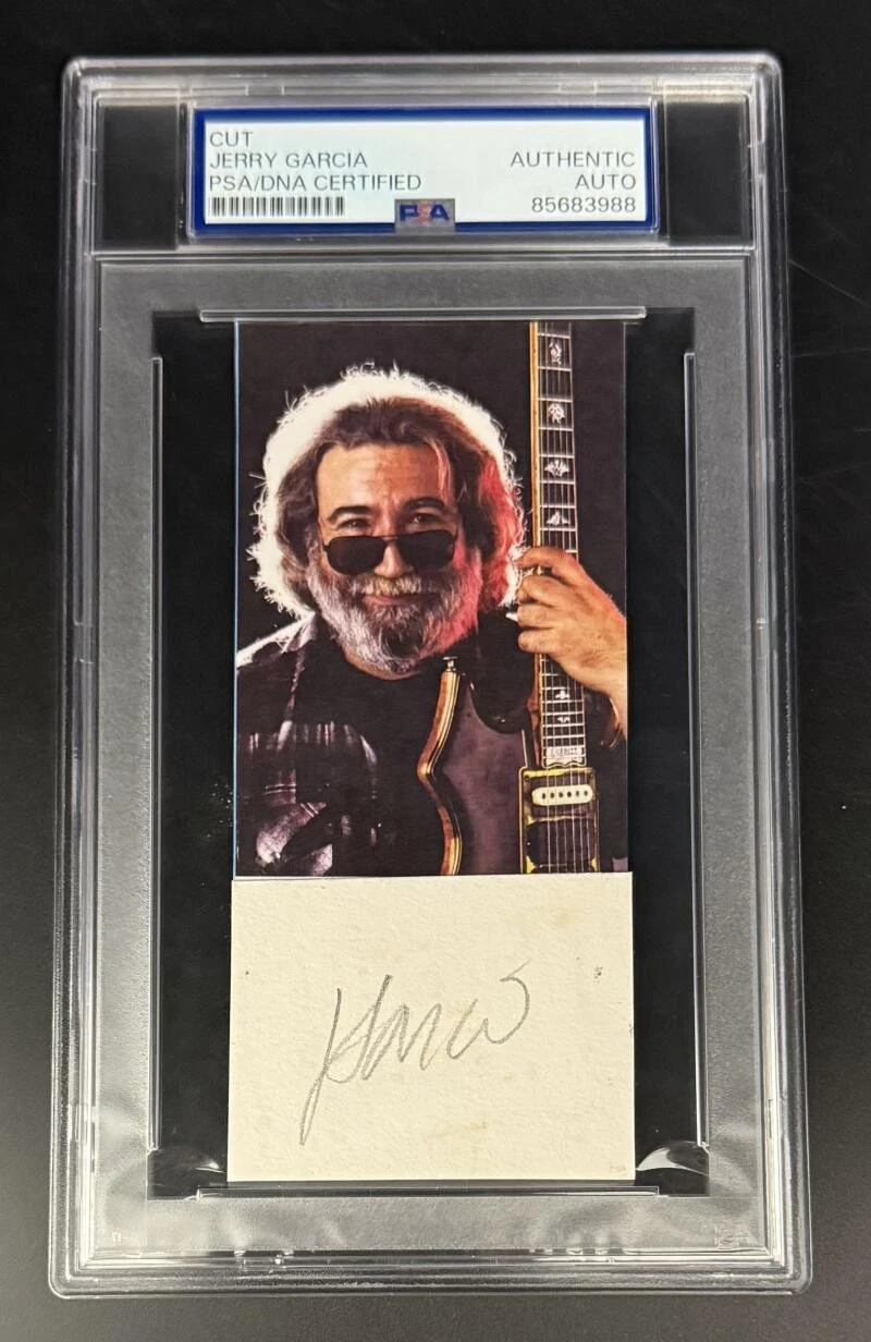 Jerry Garcia Grateful Dead Signed Autograph PSA/DNA COA Slabbed Cut Photo Card