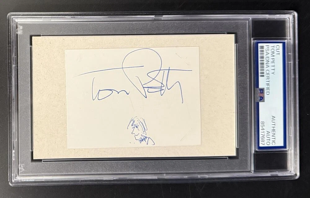 Tom Petty Signed Autograph PSA/DNA Slabbed Original Art Self Portrait Sketch