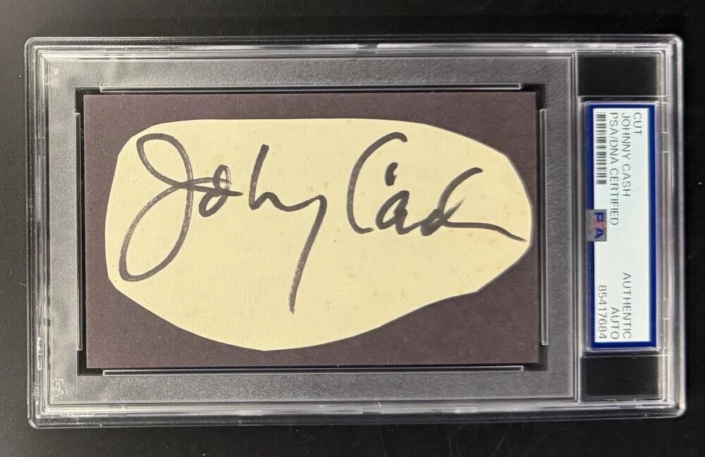 Johnny Cash Signed Autograph PSA/DNA COA Slabbed Very Rare Full Cut Card